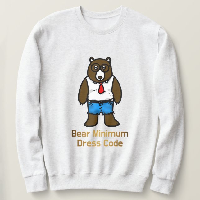 Bären Minimal Funny Office Pub Art Sweatshirt (Design vorne)