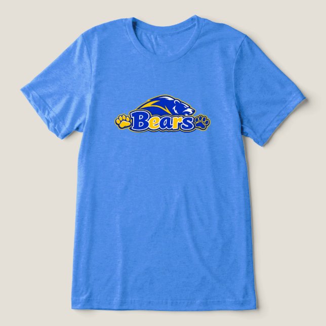 Bären mit Maskottchen Tri-Blend Shirt (Design Vorderseite)