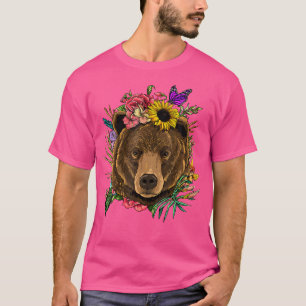 Bären Nature Floral Grizzly Bären Face Animal Bear T-Shirt