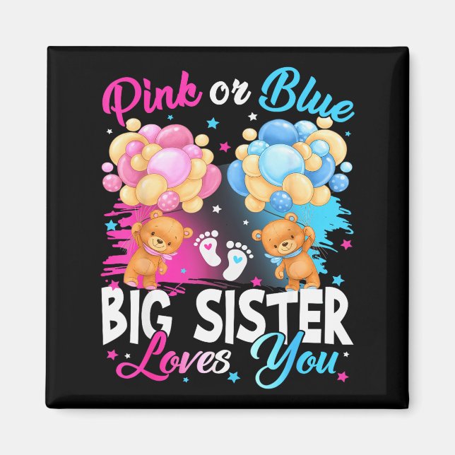 Bären Nk Oder Blau Große Schwester Liebt Dich Gesc Magnet (Vorne)