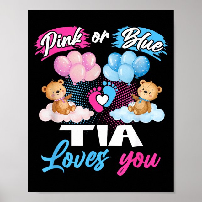 Bären nk oder Blau Tia liebt dich Geschlechtsenthü Poster (Vorne)