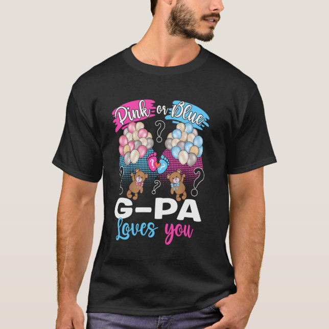 Bären Rosa Oder Blau Opa Liebt Dich Geschlecht Ent T-Shirt (Vorderseite)