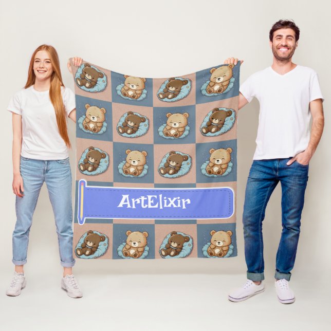 Bären schlafend Print Fleecedecke (Beispiel)