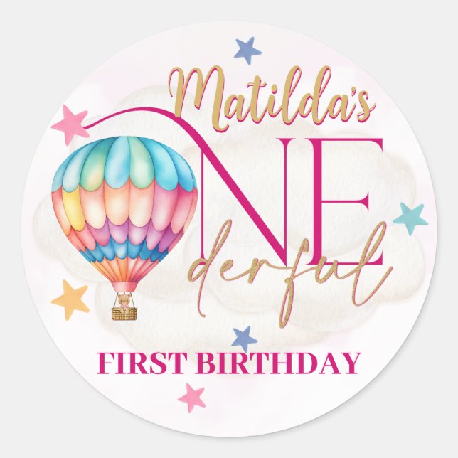 Bären Sie in einem Pink Balloon Baby Stickers (Vorderseite)