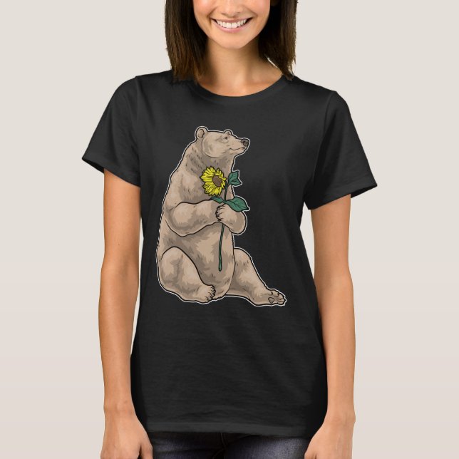 Bären-Sonnenblume T-Shirt (Vorderseite)