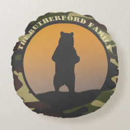 Bären Stehend und Camouflage Rundes Kissen