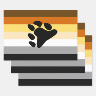 Bären-Stolzflagge mit Pfote Geschenkpapier Set