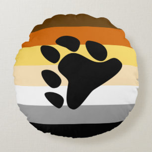 Bären-Stolzflagge mit Pfote Rundes Kissen