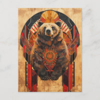 Bären-Totem – Stärke im Deco-Stil