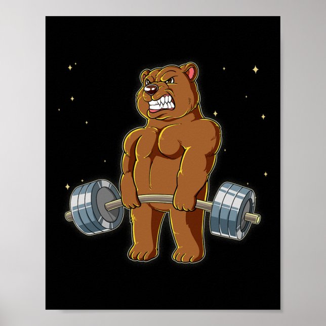 Bären-Trainingsstudio Gewichttraining Deadlift  Poster (Vorne)