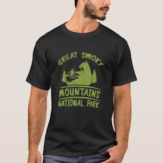 Bären trinken Bier Große raukige Berge National T-Shirt (Vorderseite)
