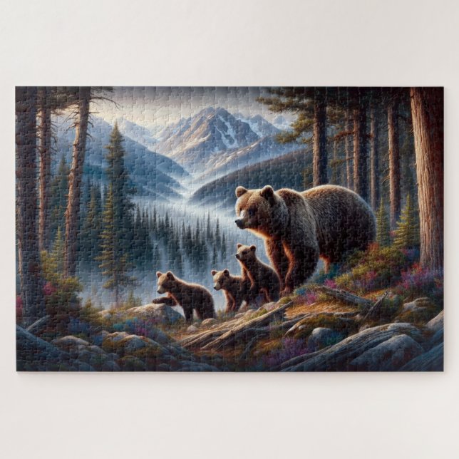 Bären- und Cubs-Abenteuer, Waldberg Puzzle (Horizontal)