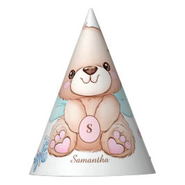 Bären und Schmetterlinge Personalisierter Party-Hu Partyhütchen