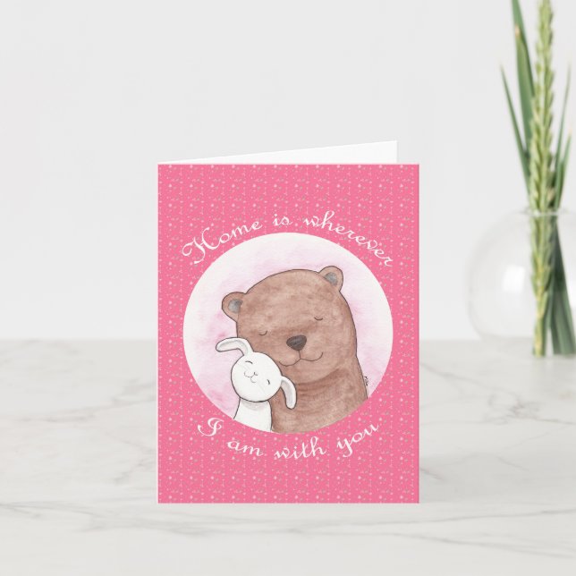 Bären und Sonnenschein-Liebe-Zuhause überall dort, Karte (Vorderseite)