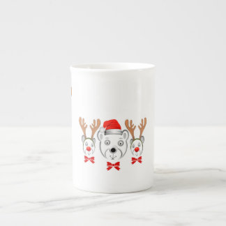 Bären Weihnachts-Knochen-China Tasse