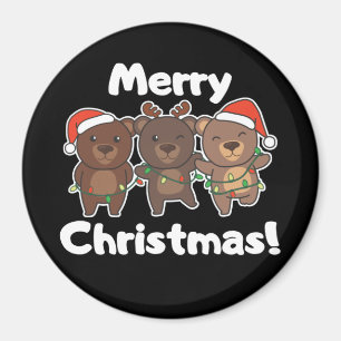 Bären Weihnachtstiere Bears Frohe Weihnachtszeit M Magnet