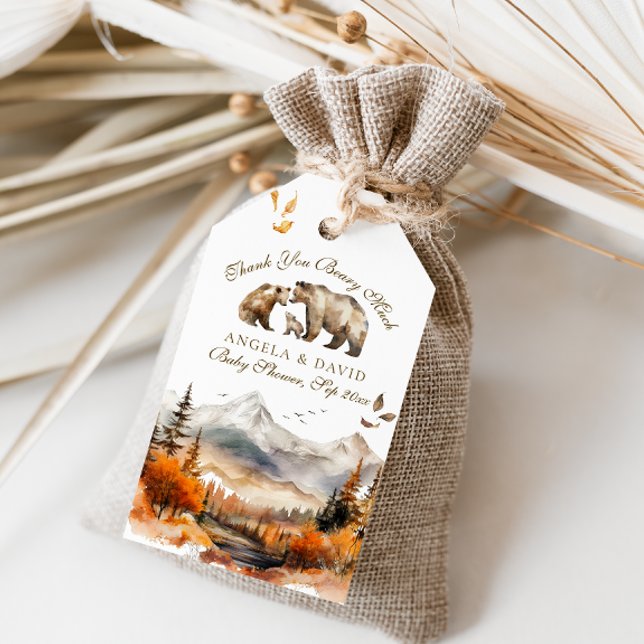 Bärenabenteuer Fall Neutrale Babydusche Geschenkanhänger (Von Creator hochgeladen)