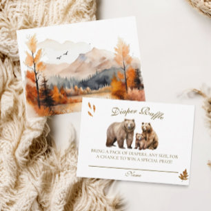Bärenabenteuer Herbst Berge Neutrale Babyparty Begleitkarte