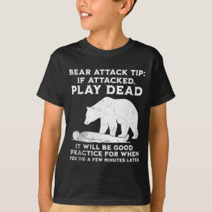 Bärenangriff-Tipp Lustig Camping Sarkastisch Wande T-Shirt
