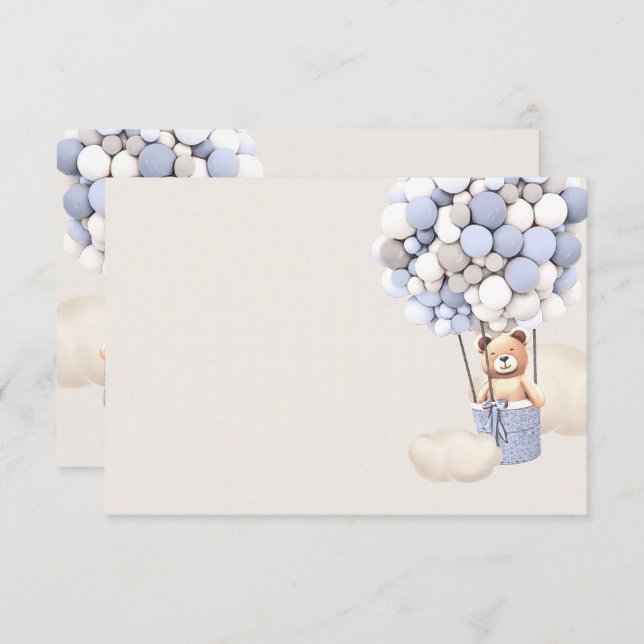 Bärenballons-Blankenkarte Begleitkarte (Vorne/Hinten)