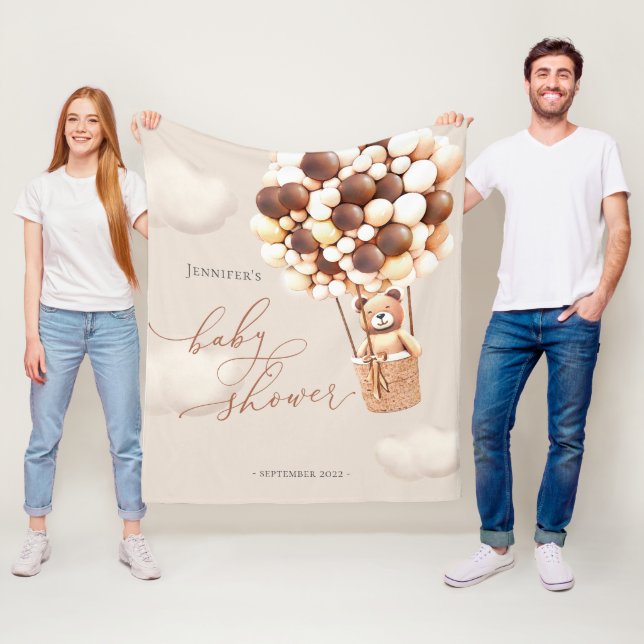 Bärenballons - Neutral-Virtual-Shower-Hintergrund- Fleecedecke (Beispiel)