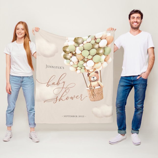 Bärenballons - Neutral-Virtual-Shower-Hintergrund- Fleecedecke (Beispiel)