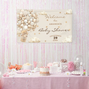 Bärenballons Neutrale Babydusche Moderne Begrüßung Banner