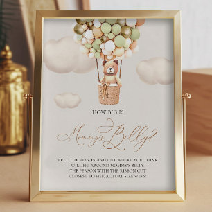 Bärenballons - Wie groß ist Mommy's Bauch - Zeiche Fotodruck