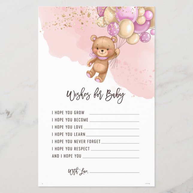 Bärenballons wollen Baby Game Card Flyer (Vorne)