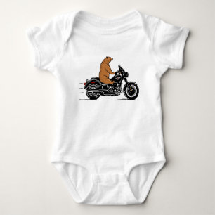 Bärenbär, der mit einem Motorrad fährt Baby Strampler