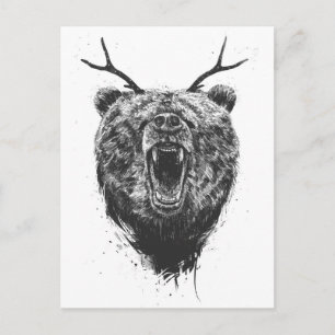Bärenbär mit Geweih Postkarte