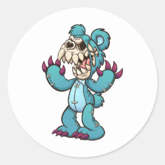 Bärenbär mit Schädelgesicht Runder Aufkleber