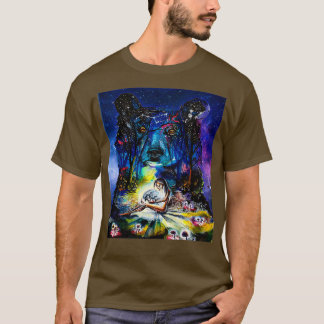 Bärenbär und Girl 3D-Malerei Art Forest Szene T-Shirt