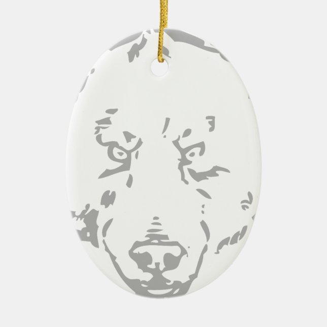 Bärenbären Brauner Tierwald Baumblatt Keramikornament (Vorne)