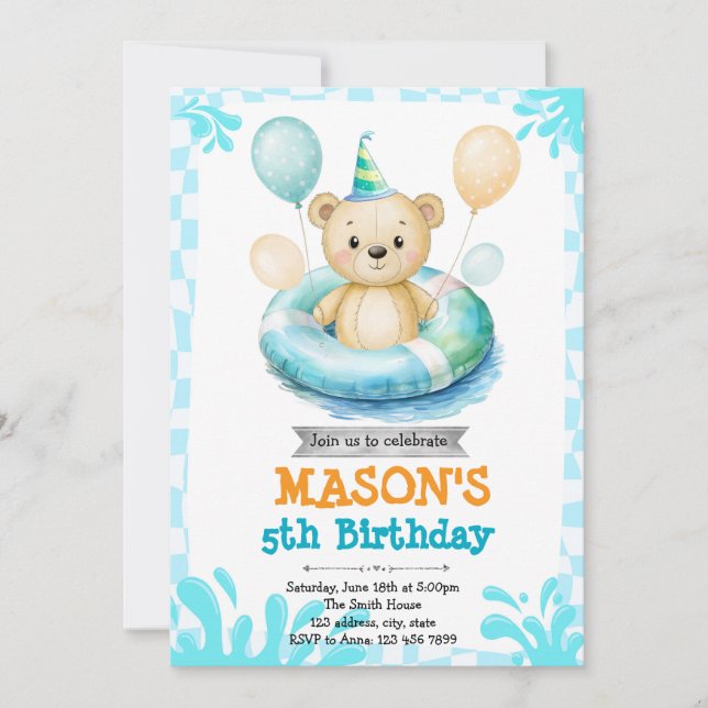 Bärenbecken-Party Einladung (Vorderseite)