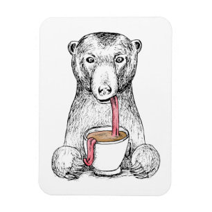 Bärenbedarf Kaffeedesign Illustration Magnet