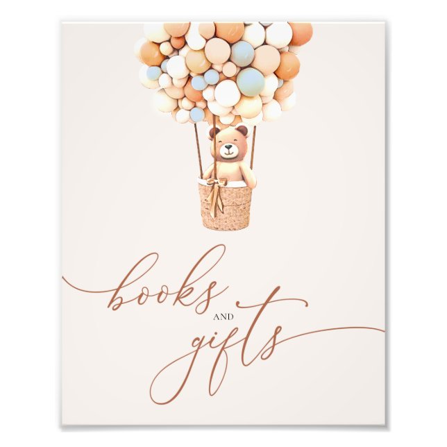 Bärenblasen Bücher und Geschenke Kinderdusche Zeic Fotodruck (Vorne)