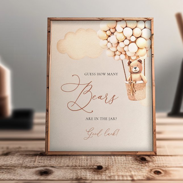 Bärenblasen raten wie viele Bären - Zeichen Fotodruck (Von Creator hochgeladen)