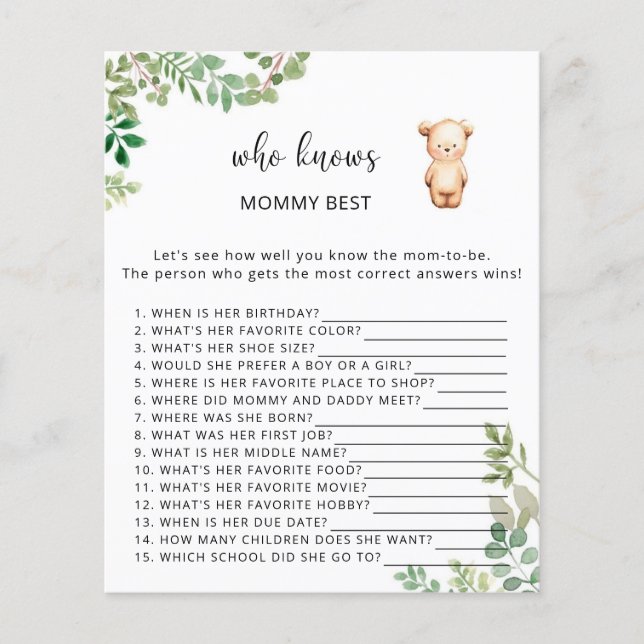 Bärenblume Wer Mami am besten kennt (Vorderseite)