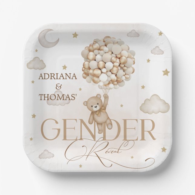 Bärenbraun-Neutral-Geschlechtsverkehr Pappteller (Vorderseite)