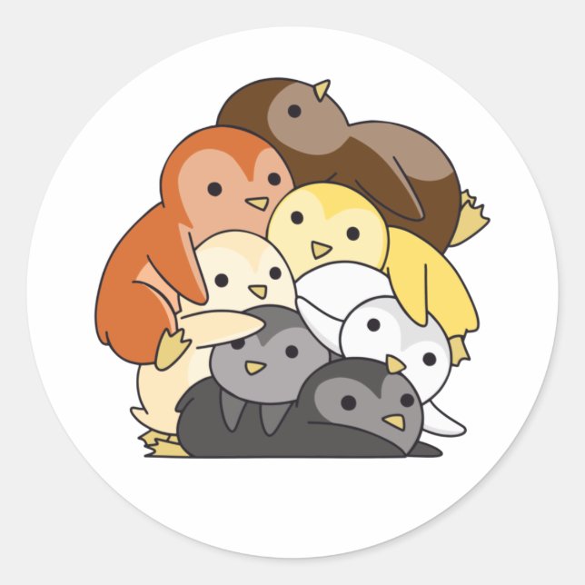 Bärenbrüderflagge Prix Lgbtq Niedlicher Pinguin Runder Aufkleber (Vorderseite)