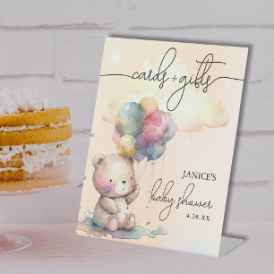 Bärenduschkarten + Geschenke Sockelschild