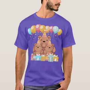 Bärenfamilie Kindergeburtstag Party Süße Tier Brow T-Shirt