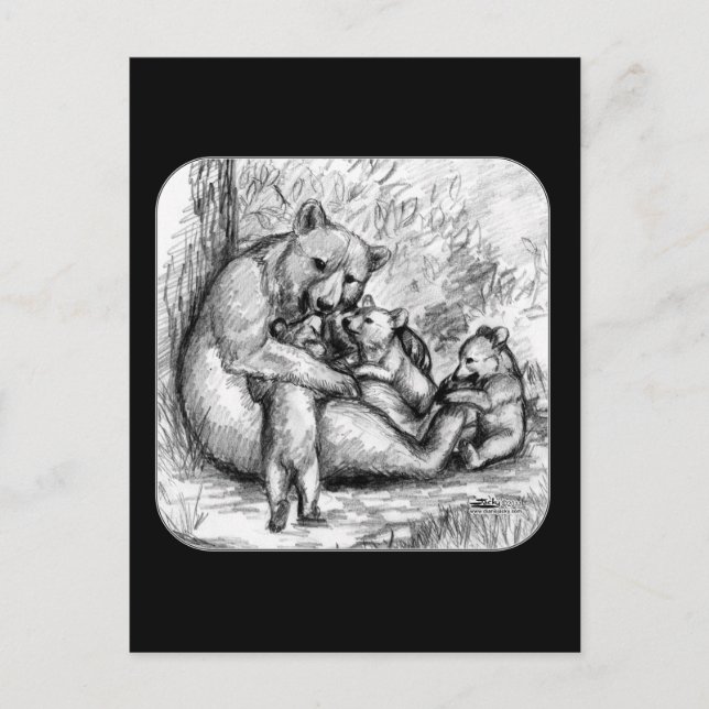Bärenfamilie Postkarte (Vorderseite)