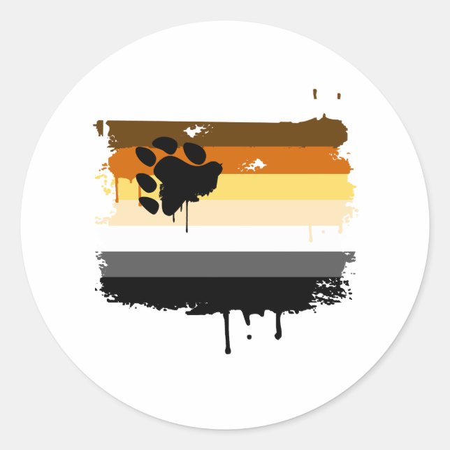 Bärenfarben Runder Aufkleber (Vorderseite)