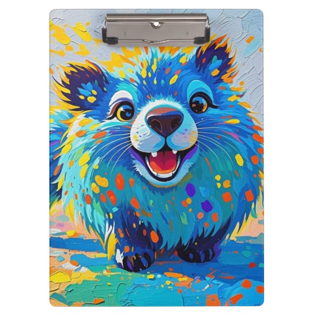 Bärenfarbenes abstraktes Tierkunstdesign Klemmbrett (Vorderseite)