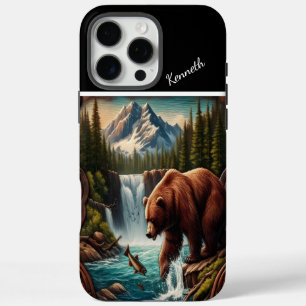 Bärenfischerei durch Wasserfall iPhone 16 Pro Max Hülle