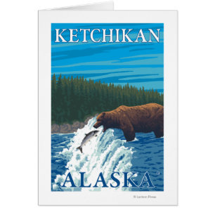 Bärenfischerei in Fluss - Ketchikan, Alaska