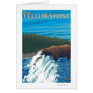 Bärenfischerei in Fluss - West Yellowstone, MT