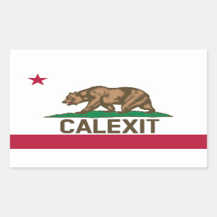 Bärenflagge CALEXIT California Rechteckiger Aufkleber